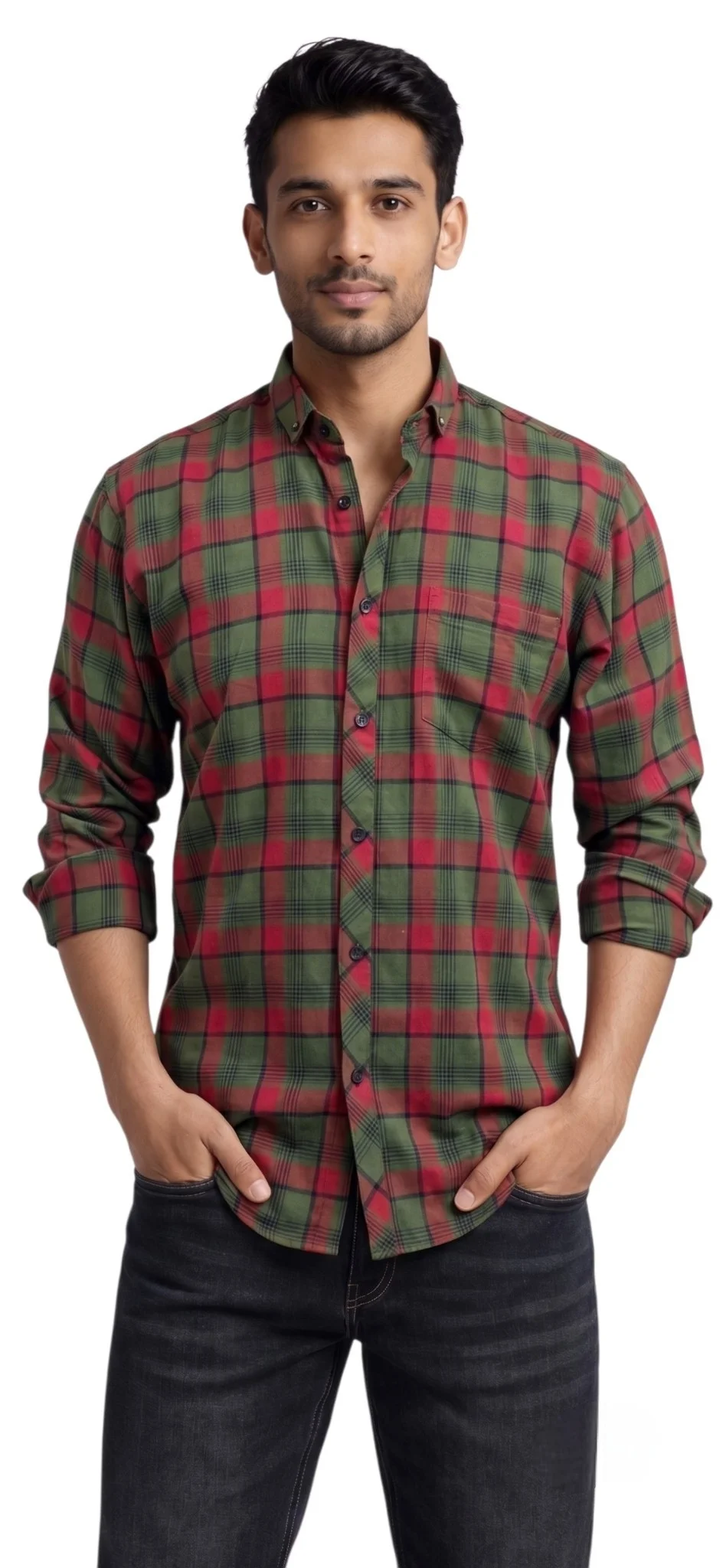 Red & Green Casual Shirt